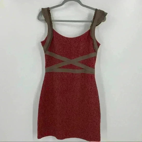 Free People Cross My Heart Bodycon Mini Dress Sz M - Picture 3 of 12